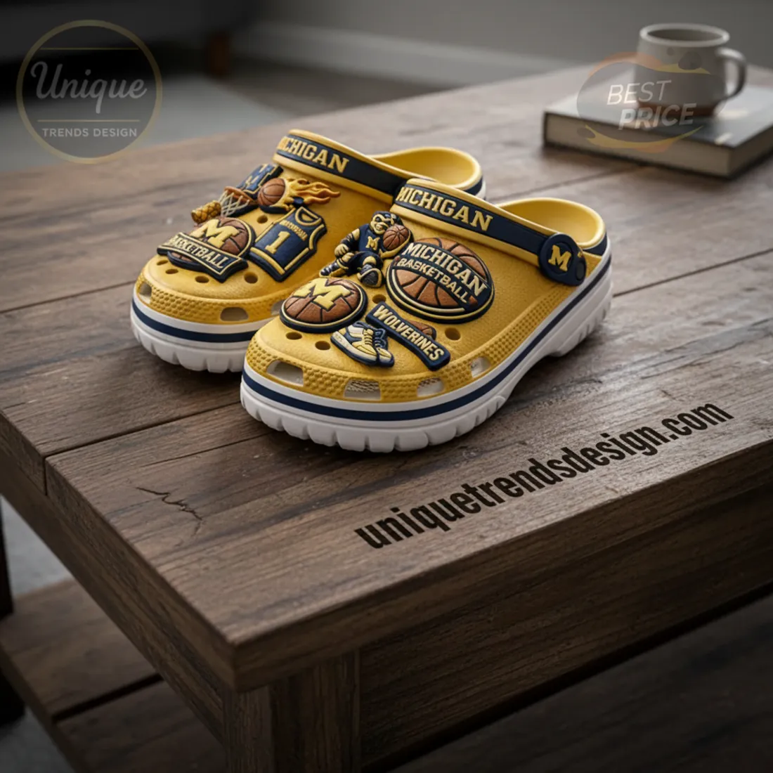 Michigan Basketball Wolverines 3D Design Clogs
