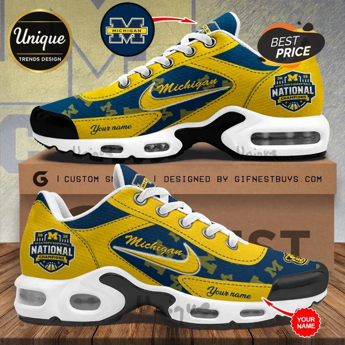 Michigan Wolverines 2026 National Champions Air Max Plus Michigan Wolverines 2026 National Champions Air Max Plus