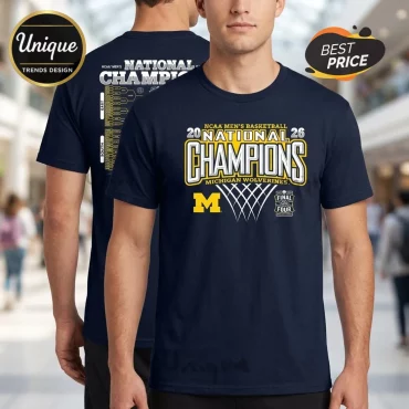 Michigan Wolverines 2026 National Champions Final Four Basketball T-Shirt