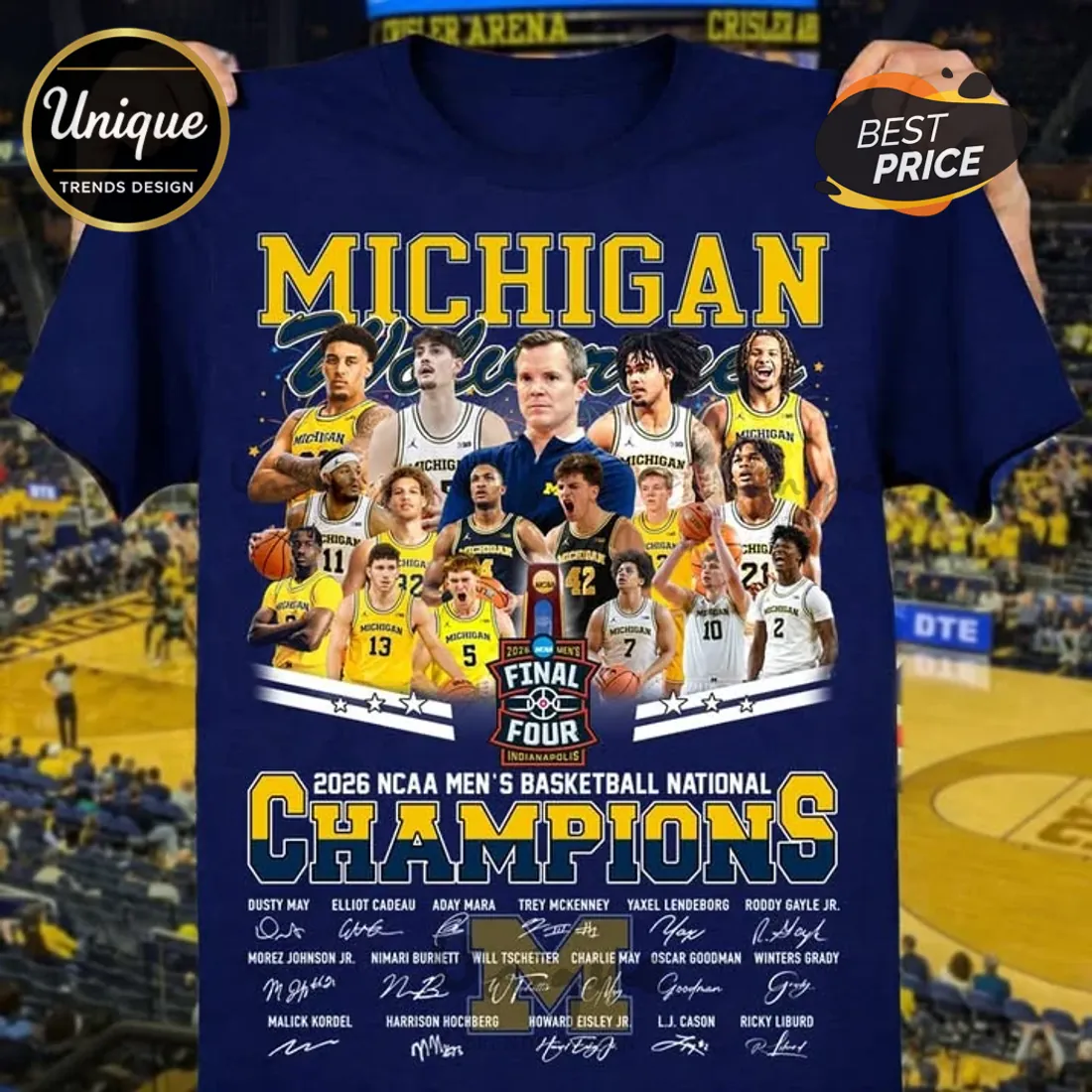 Michigan Wolverines 2026 NCAA Basketball National Champions Premium T-Shirt Michigan Wolverines 2026 NCAA Basketball National Champions Premium T-Shirt
