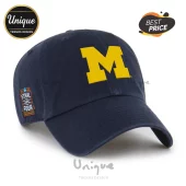 Navy blue dad hat with a yellow M logo and a 2021 Men's Final Four Indianapolis patch on the side!
