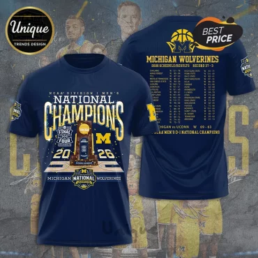 Michigan Wolverines Men’s 2026 Basketball National Champions Tee