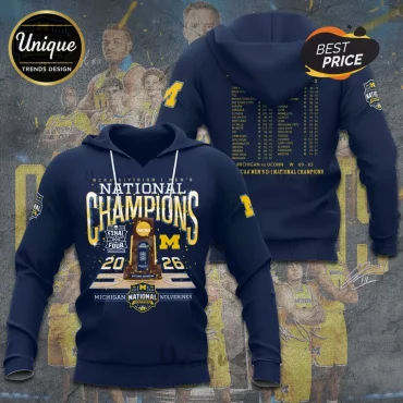 Michigan Wolverines Men’s 2026 Basketball National Champions Tee