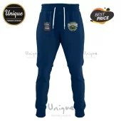 Navy blue joggers with 2021 NCAA Final Four Indianapolis and Michigan Men's Basketball National Champions logos!