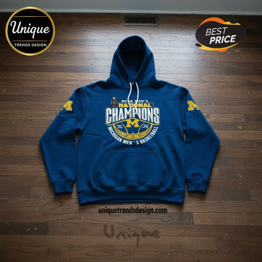 Michigan Wolverines National Champions 2026 Men's Basketball Commemorative Hoodie