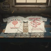 White retro Modest Mouse tees! Hot air balloon with anchor, 