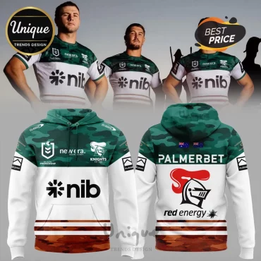 Newcastle Knights NRL Custom Green & Brown Camo All Over Print 3D Hoodie