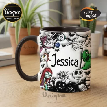 Nightmare Before Christmas Personalized Jack & Sally Accent Mug