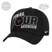 Black baseball cap with white embroidered FINAL FOUR text, orange longhorn logo, 2026 NCAA, and white Nike swoosh!