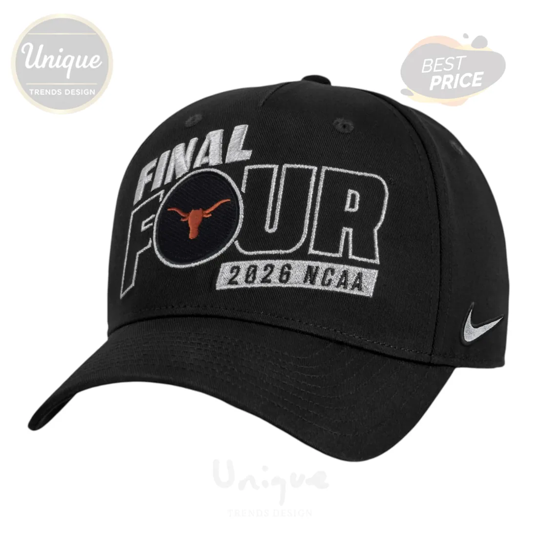 Nike 2026 NCAA Final Four Texas Longhorns Commemorative Black Baseball Cap Nike 2026 NCAA Final Four Texas Longhorns Commemorative Black Baseball Cap