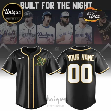 Oakland A’s Black Personalized Baseball Jersey