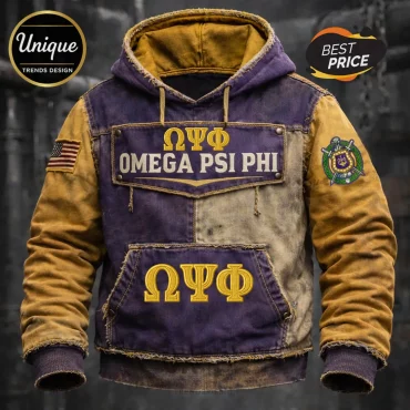 Omega Psi Phi Fraternity Vintage Distressed Hoodie