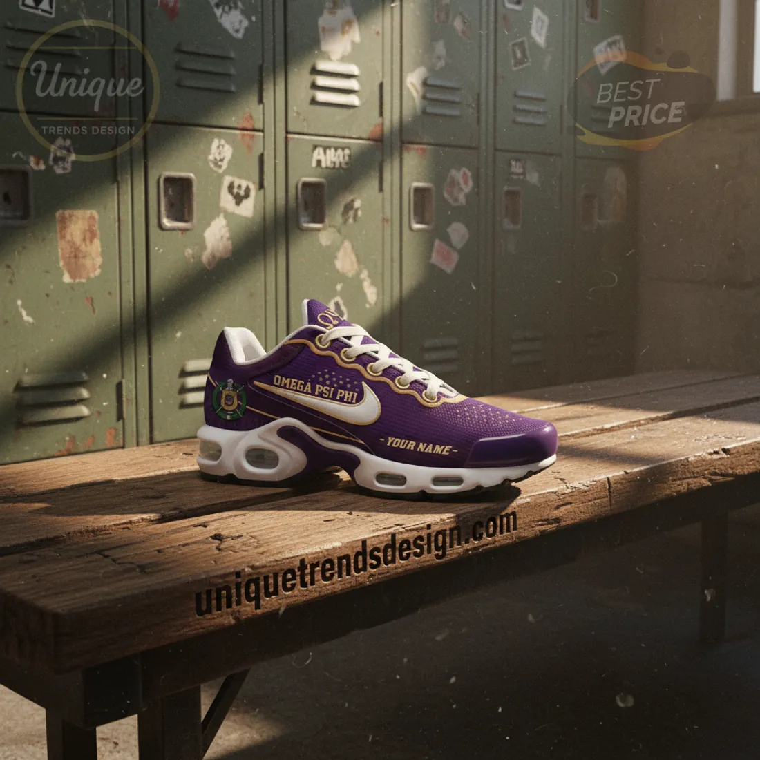 Omega Psi Phi Personalized Purple Gold Athletic Shoes Omega Psi Phi Personalized Purple Gold Athletic Shoes