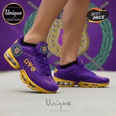 Omega Psi Phi Purple & Gold Custom Fraternity TN Sneakers