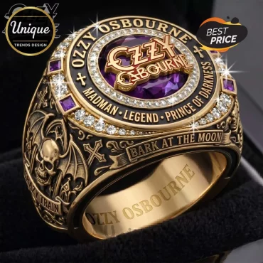 Ozzy Osbourne Madman Legend Gold Tone Skull Bat Wings Commemorative Ring Ozzy Osbourne Madman Legend Gold Tone Skull Bat Wings Commemorative Ring