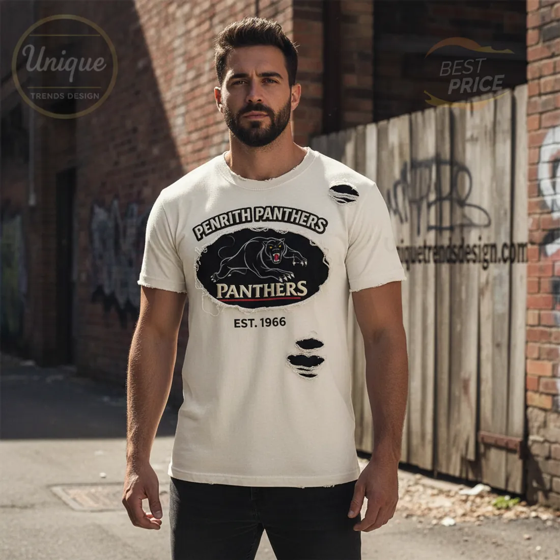 Penrith Panthers Distressed Vintage EST. 1966 T-Shirt Penrith Panthers Distressed Vintage EST. 1966 T-Shirt