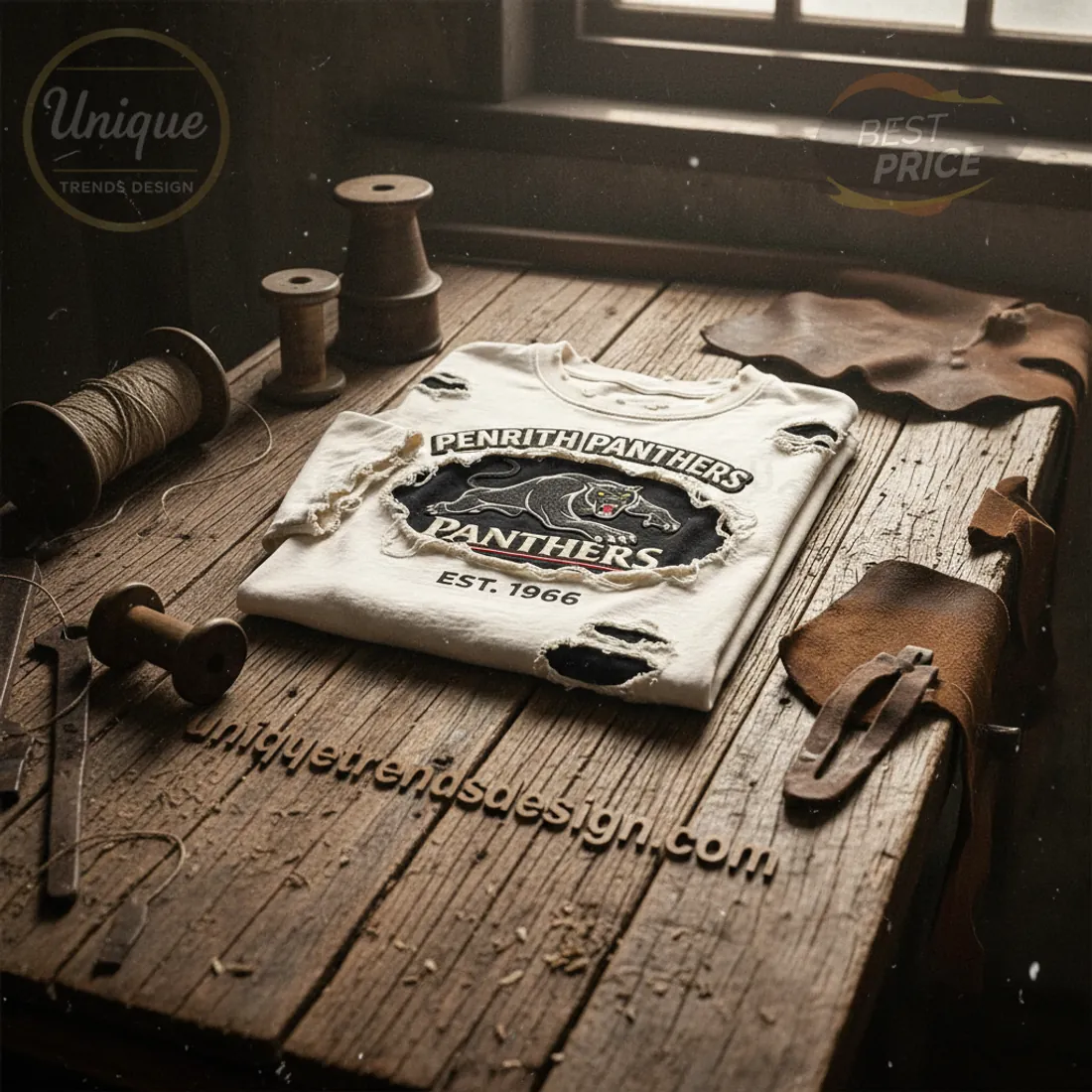 Penrith Panthers Distressed Vintage EST. 1966 T-Shirt Penrith Panthers Distressed Vintage EST. 1966 T-Shirt