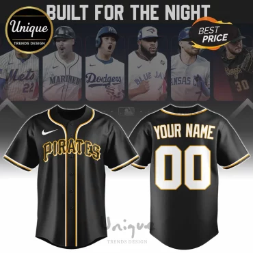 Pittsburgh Pirates Personalized Black Custom Name Number Night Edition Baseball Jersey