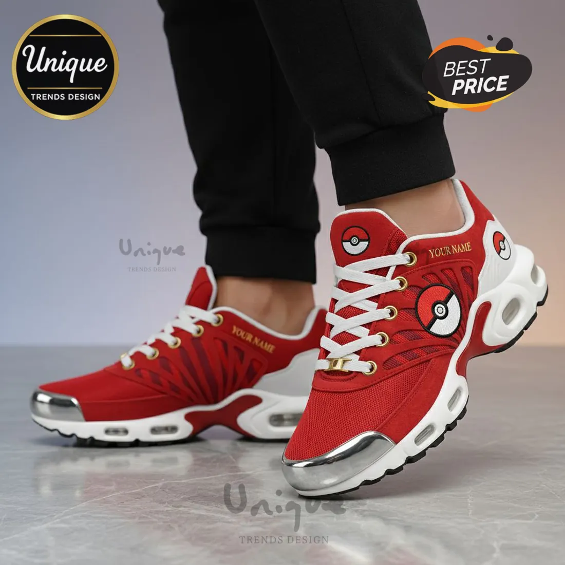 Pokémon Master Edition Personalized Red Air Cushion Sneakers Pokémon Master Edition Personalized Red Air Cushion Sneakers