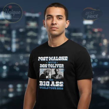 Post Malone Big Ass World Tour 2026 Don Toliver Guest Black Concert T-Shirt