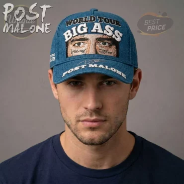 Post Malone Official World Tour Big Ass Eye Graphic Denim Cap