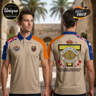Rats of Tobruk 85th Anniversary Commemorative Australian Flag Polo Shirt