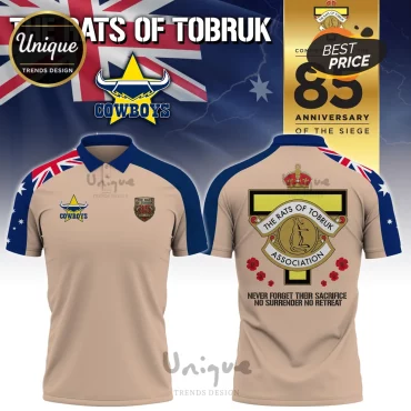 Rats of Tobruk 85th Anniversary Cowboys NRL Commemorative Polo Shirt