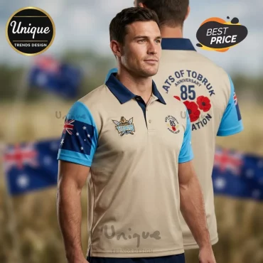 Rats of Tobruk 85th Anniversary Gold Coast Titans Commemorative Polo Shirt