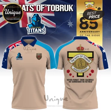 Rats of Tobruk 85th Anniversary Gold Coast Titans Commemorative Polo Shirt