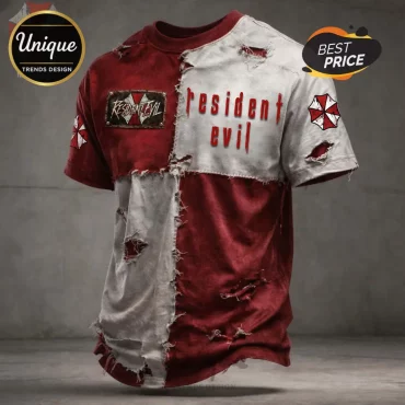 Resident Evil Distressed Split Design T-Shirt