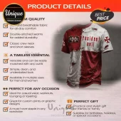 Red and white distressed t-shirt with text 'resident evil' and Umbrella Corp logo patch in a patched, tattered style!