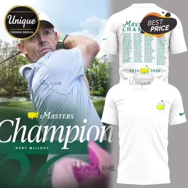 Rory McIlroy 2026 Masters Champion Commemorative Golf Fan T-Shirt