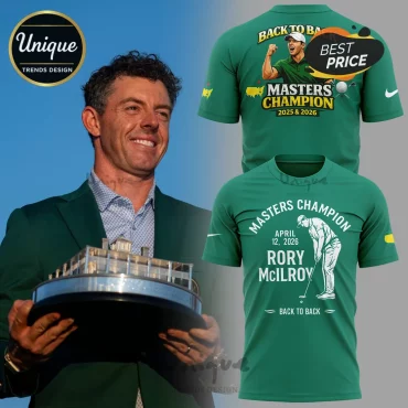 Rory McIlroy Back To Back Masters Champion 2025 & 2026 Commemorative Golf T-Shirt