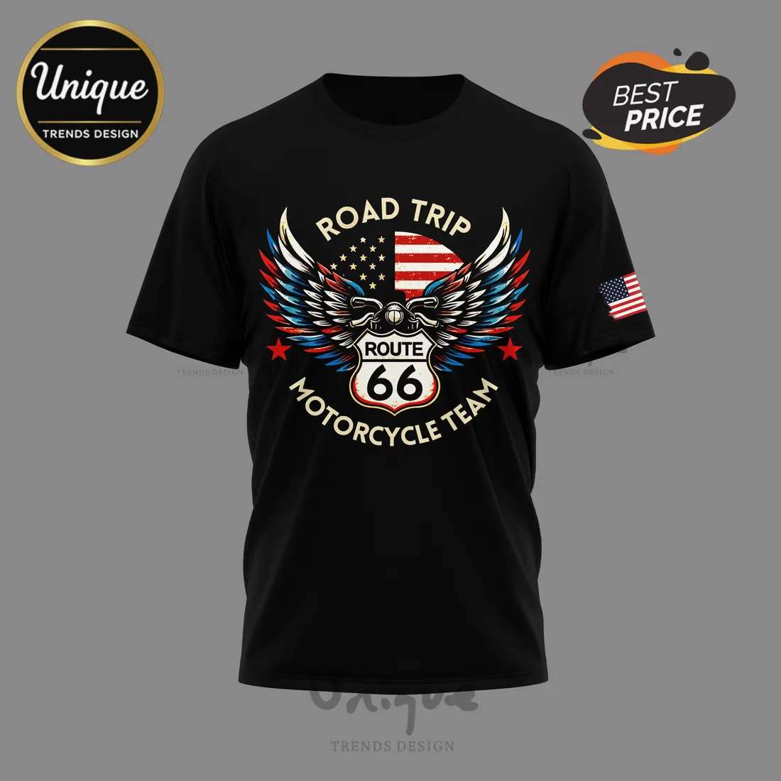Route 66 100 Year Anniversary Motorcycle T-Shirt Route 66 100 Year Anniversary Motorcycle T-Shirt