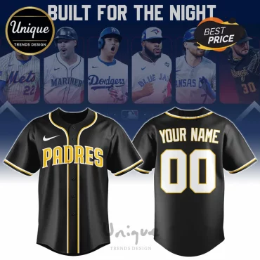 San Diego Padres Personalized Black Custom Men’s Baseball Jersey