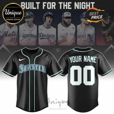 Seattle Mariners MLB Custom Black Personalized Baseball Jersey