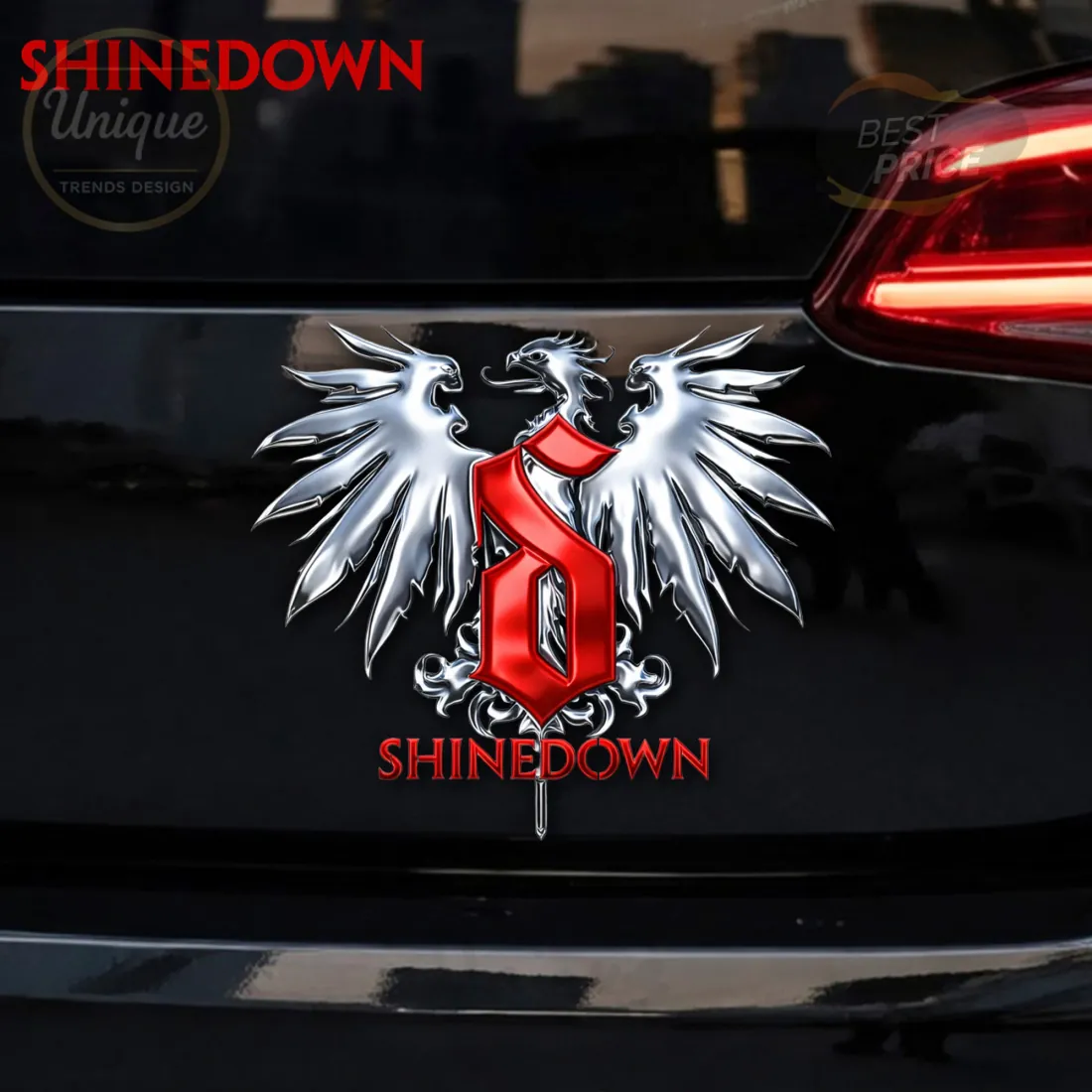 Shinedown 3D Metallic Logo Car Emblem Shinedown 3D Metallic Logo Car Emblem