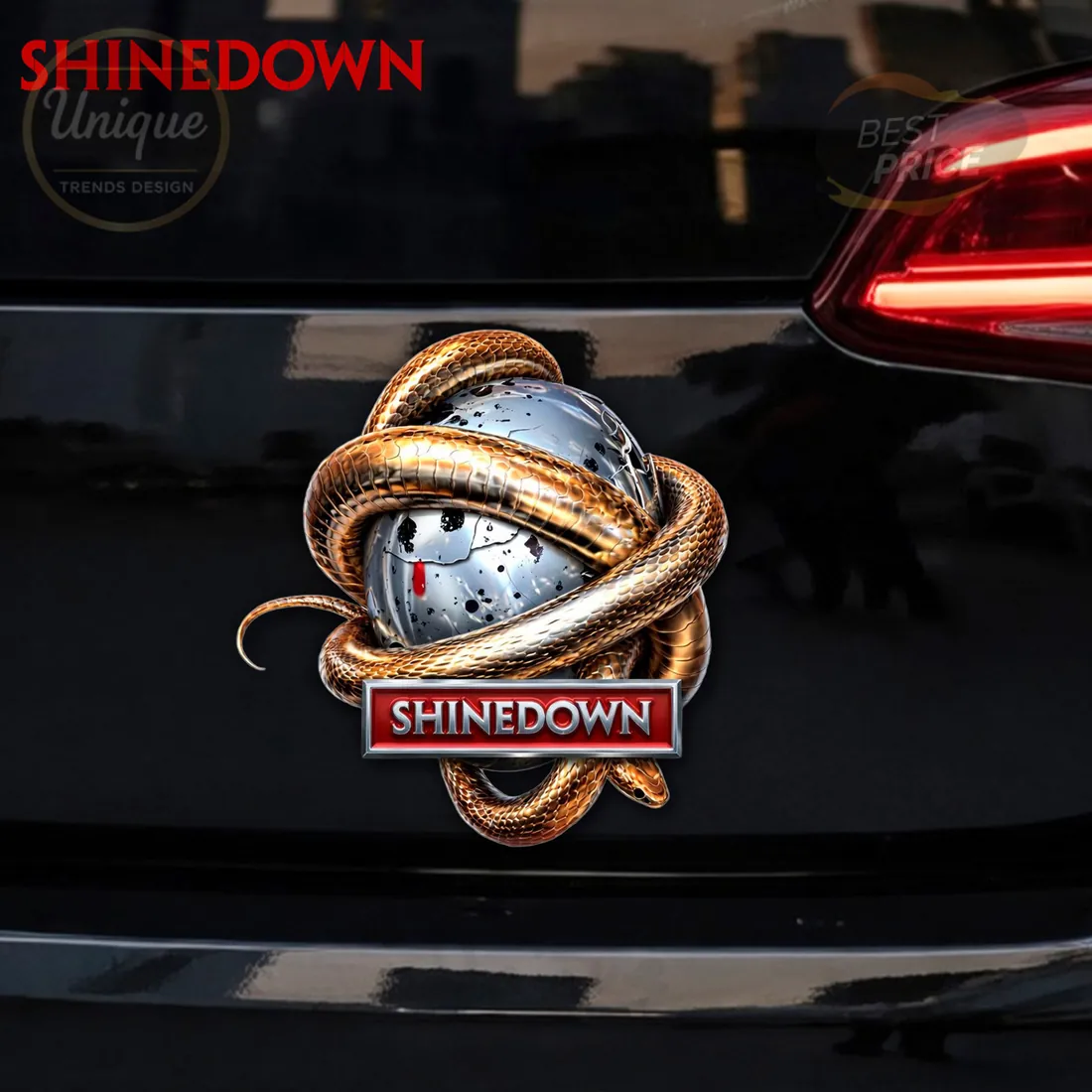 Shinedown 3D Metallic Logo Car Emblem Shinedown 3D Metallic Logo Car Emblem