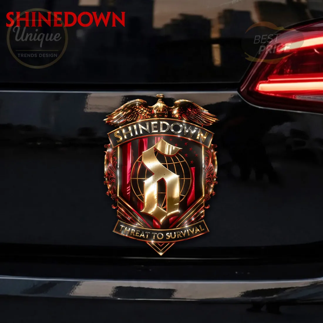 Shinedown 3D Metallic Logo Car Emblem Shinedown 3D Metallic Logo Car Emblem