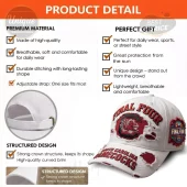 White distressed baseball cap with red and black FINAL FOUR SOUTH CAROLINA GAMECOCKS text, rooster logo, and 2023 WOMENS PHOENIX side patch!