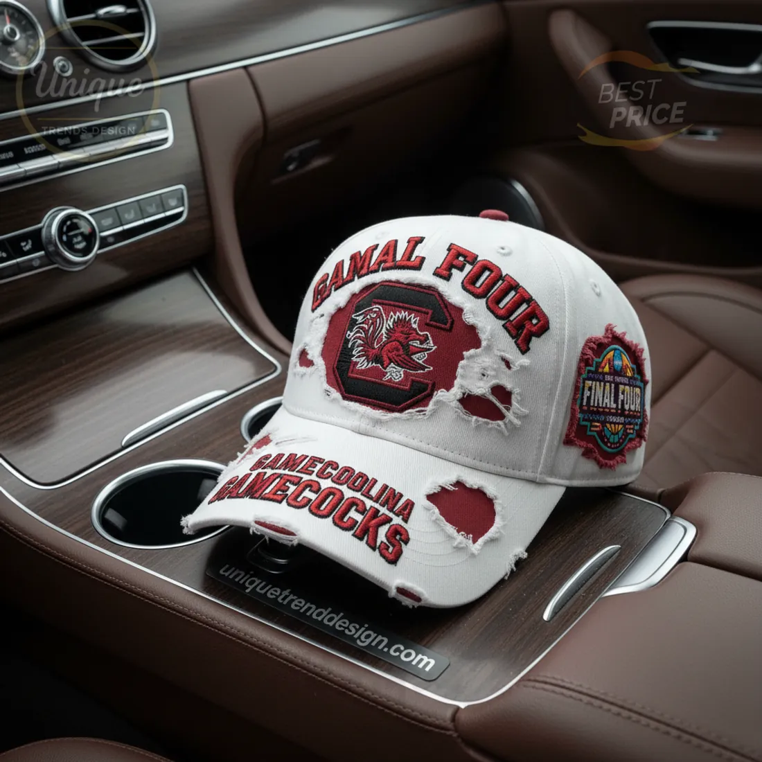 South Carolina Gamecocks 2026 Women's Final Four Distressed White Baseball Cap