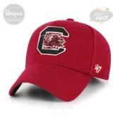 Red collegiate baseball cap with embroidered black C containing a red gamecock logo, white 47 on side!