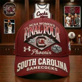 Red South Carolina Gamecocks NCAA Women's Final Four 2026 Phoenix embroidered baseball cap with white text and logo!