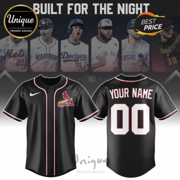 St. Louis Cardinals Personalized Black MLB Baseball Jersey Custom Name Number
