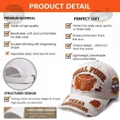 White distressed baseball cap with orange