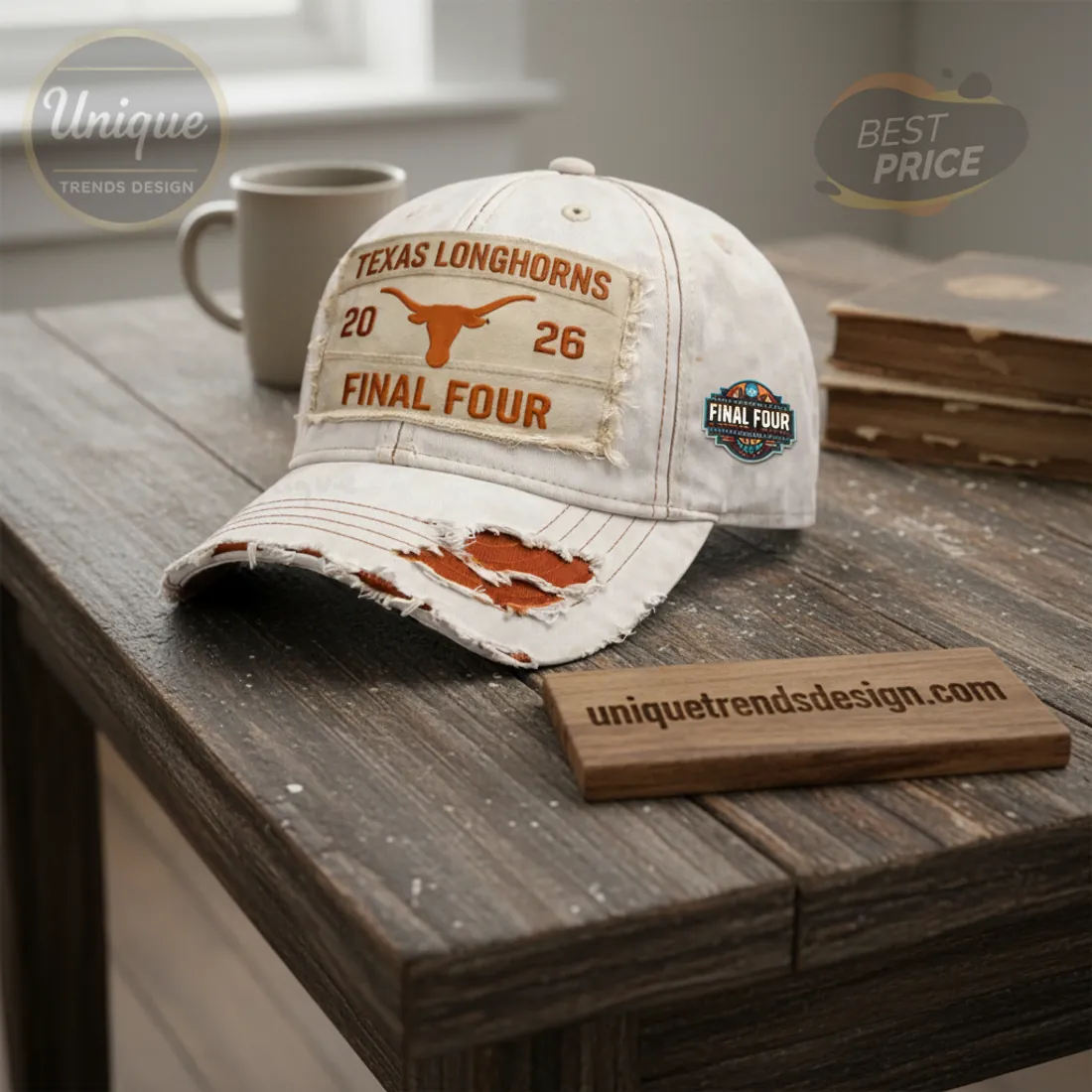 Texas Longhorns NCAA 2026 Women's Final Four Distressed Vintage Baseball Cap