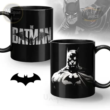 The Batman Movie Logo & Character Art Premium Black Mug