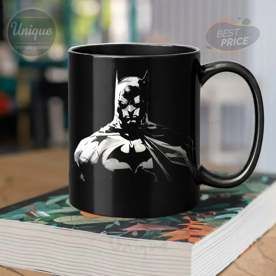 The Batman Movie Logo & Character Art Premium Black Mug The Batman Movie Logo & Character Art Premium Black Mug
