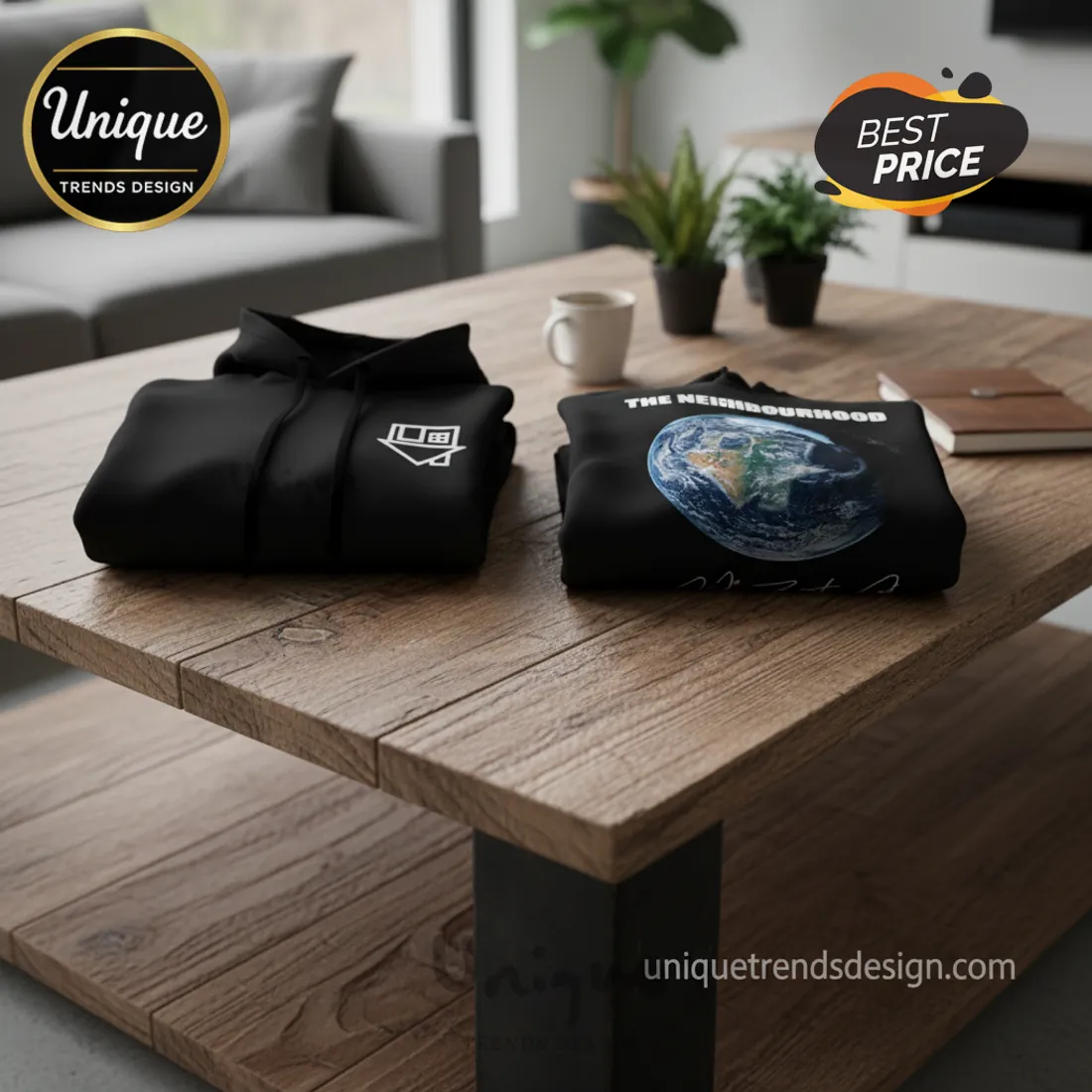 The Neighbourhood Band Merch Iconic Logo Earth Signatures Pullover Hoodie