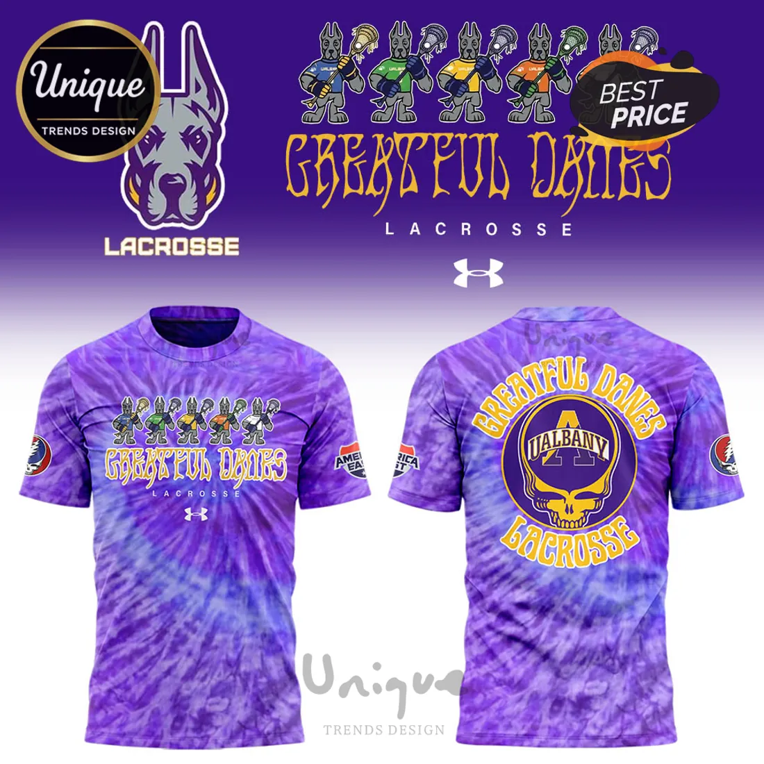 UAlbany Lacrosse Greatful Danes Grateful Dead Hoodie UAlbany Lacrosse Greatful Danes Grateful Dead Hoodie